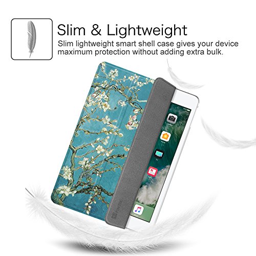 Fintie iPad 9.7 Zoll 2017 Hülle – Ultra Slim Superleicht Schutzhülle mit Lichtdurchlässig Rückseite Abdeckung Smart Cover Case Tasche mit Auto Schlaf / Wach und Standfunktion für Apple iPad 2017 Neue Modell, Mandelblüten - 4