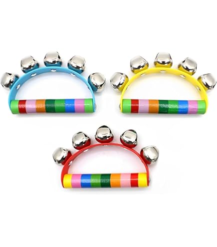 Weihnachten Handglocken 6 Stück - Holz Musikinstrumente Für Kinder Mit Schellen