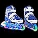 Produktbild AMdirect Einstellbare Indoor Outdoor Leichte Inline Skates mit Vollblinkrad für Kinder Jungen Mädchen Canvas Inline Rollerblades (S: 31-34 / M: 35-38 / L: 39-42) (Blau, 39-42)