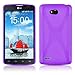 Produktbild Cadorabo Hülle für LG L80 Hülle in Handyhülle aus flexiblem TPU Silikon im X-Line Design Silikonhülle Schutzhülle Soft Back Cover Case Bumper Flieder Violett