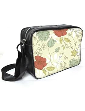 Snoogg rot floral creme Leder Unisex Messenger Bag für College Schule täglichen Gebrauch Tasche Material PU