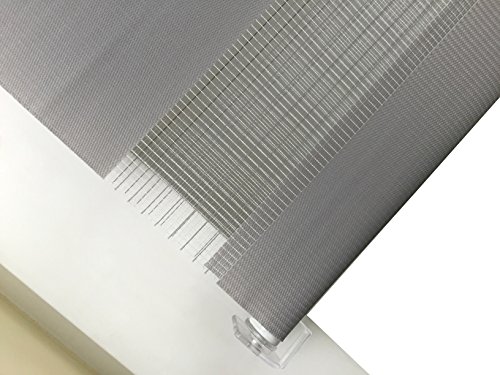Rapid Teck® Duo Rollo Doppelrollo Grau 60cm x 150cm ohne Bohren Klemmfix Seitenzugrollo Kettenzugrollo Vario Jalousie - 8