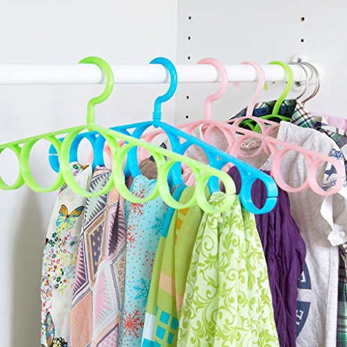 Cqq Trockengestell Set von 10 Multifunktions-Aufhänger Schals Schal Rack Gürtel Rack Gürtel Krawatte Lagergestell ( Farbe : Blau , größe : 41*17cm ) - 2