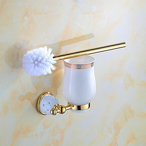 ZC&amp;J European antique gold diamond luxury toilet brush, multi-purpose wall-mounted cleaning brush and ceramic cup