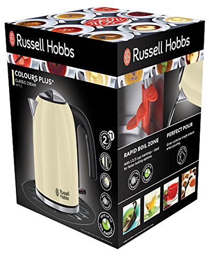 Russell Hobbs 20415-70 Colours Plus+ Classic Cream Wasserkocher mit Schnellkochfunktion, 1,7 L, 2400 W, creme - 2