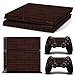Produktbild PlayStation 4 Designfolie Sticker Skin Set für Konsole + 2 Controller – Wood Dark I