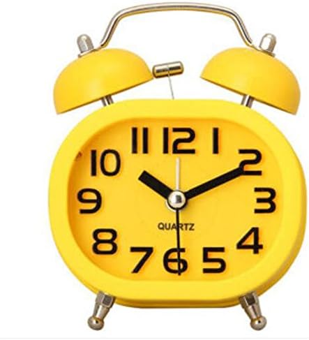 Sdfaw Creative mute night light yellow square child alarm clock