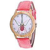 IG Invictus Damen Mode Casual Lederstrap Analog Quarz Runde Uhr T385 N Quarzuhr Rosa Quarz Uhr