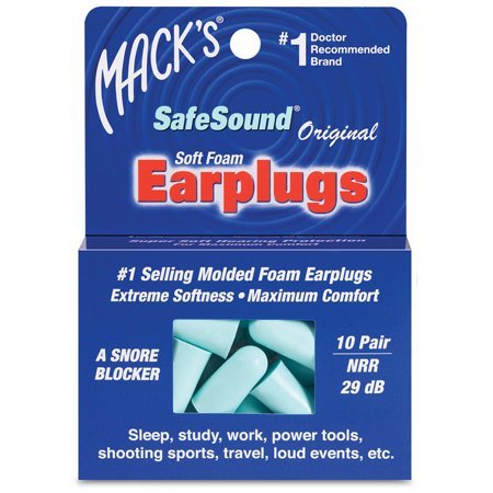 Mack's Safe Sound Ear Plugs, Pack Of 10 - With Free Travel Case