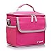Moin®Protable Insulated Water-Proof Lining Lunch Box Bag Cooler Tote Travel Picnic Bag 22.5*16.5*20.5cm Candy Color Rose