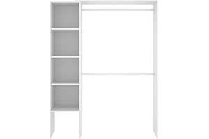 DEKIT GRUPO RIMOBEL SUIT - Armario Vestidor Abierto con cuatro estantes - Blanco - 187x140/110x40 cm