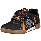 Weicher Gehcomfort Lico Jungen Nikos V Hallenschuhe, SCHWARZ/ROT/Gold), 33 EU