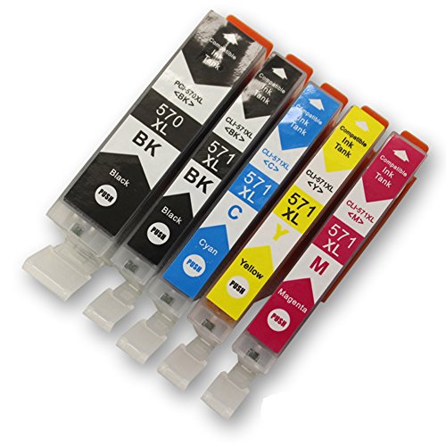 Colorstar Ersatz für Canon PGI-570XL CLI-571XL Druckerpatronen Hohe Kapazität mit Canon PIXMA MG5750 MG5751 MG5752 MG5753 MG6850 MG6851 MG6852 MG6853 TS5050 TS5051 TS5053 TS5055 TS6050 TS6051 TS6052 ( Foto-Schwarz,Schwarz,Cyan, Magenta,Gelb)