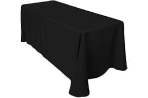 Trimming Shop 70x144 Inch Rectangle Tablecloth Black Rectangular Table Cloth Strain & Wrinkle-Resistant Washable Polyester Table Cover for Wedding Parties Banquet Hotel Buffet Dinner Table, 1pc