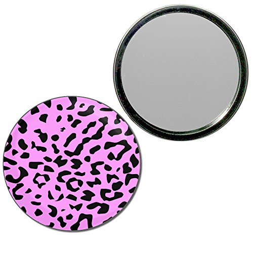 Pink Leopard Print - 55mm Round Compact Mirror