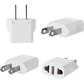 GRIFEMA Adapter Plug USA Type A, 4 Pieces | For Type C E F L A N plugs, outlets in USA Canada Mexico Thailand Japan, 6A 250V