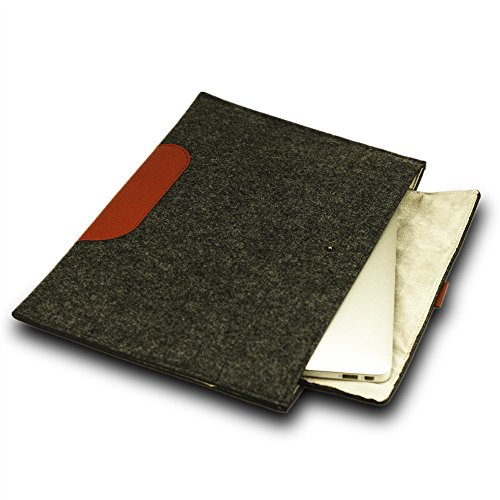 Makion Tragen Filz-Hülse Laptop Tasche Hülle Tasche mit XS Tasche für 13,3-Zoll-MacBook Air / Pro Retina und die meisten 11-13 „Ultrabook Netbook, dunkelgrau Sleeve - 5