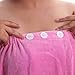 TopTie Women's Cotton Cover Up Spa Shower Bath Wrap Adjustable Buttons Closure - Pink,S/M