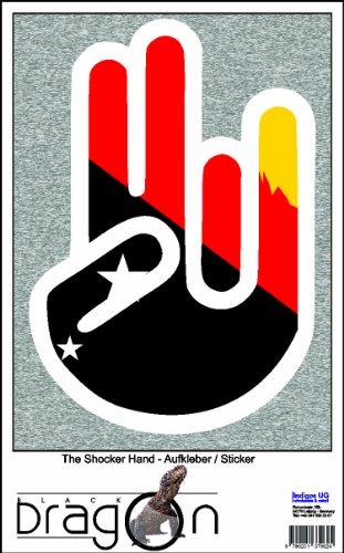 The Shocker Hand - Laptop Notebook Skin Sticker Cover Art Decal - 210x144 mm white Outline with Flag - Zimbabwe
