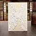 Price comparison product image KAZIPA 25 Pack Set Laser Cut Invitation Cards, 12x18cm Lace Invitation Kit for Wedding Bridal Shower Birthday with Printable Paper and Envelopes(White+Ivory)