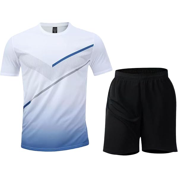 Ensemble De Tennis Homme – Coupe Ample, T-shirt Imprimé Lettre Urbaine, Tenue Sportive D'été Décontractée Et Respirante