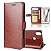 Produktbild ALINYEE BQ Aquaris X Pro Hülle, Luxus PU Flip Case Handyhülle Bookstyle Etui Tasche Leder Tasche Cover Brieftasche Telefonschutz Schutzhülle mit Standfunktion und Kartenfächer für BQ Aquaris X Pro (Braun)