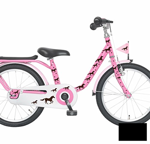 ilka parey wandtattoo-welt Fahrradaufkleber Fahrradsticker Aufkleber Pferde Pferdchen Fohlen Punkte Fahrradtattoo M1418 - ausgewählte Farbe: *Schwarz*