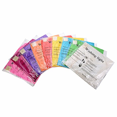 LIHAO 9x Skylaterne Himmelslaterne Herz aus Papier in 9 Farben Luftlaterne SKYBALLON - 5