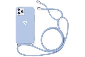 Yoedge Handykette Handyhülle für Samsung Galaxy A14 5G 6,8" Hülle mit Band Kette,Silikon Stoßfest Schutzhülle mit Kordel zum Umhängen Case mit Herz Muster Aesthetic für Samsung A14 5G, Blau