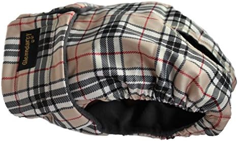 Female Dog Season Knickers / Nappies / Season Diaper - XS to XL Sizes Dog Pants - Washable Pads option - Camel Stewart Tartan (Small Pants only)
