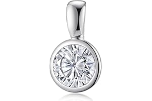 MATERIA by Matthias Wagner Zirkonia Anhänger Silber 925 Damen 10,5mm rund rhodiniert wahlweise mit Kette