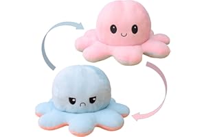 KUNSTIFY pluszowe zwierzątko w kształcie ośmiornicy, przytulanka dla kobiet, dziewczynek, dzieci oraz tych, którzy chcą wyrazić swój nastrój, prezent dla przyjaciółki (różowa/jasnoniebieska)