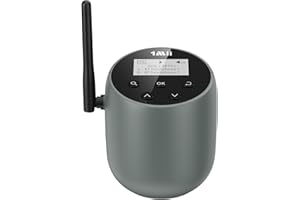 1Mii Transmisor Bluetooth 5.2 para TV a 2 Auriculares, Emisor Adaptador Audio con Pantalla LCD, aptX Baja Latencia/HD, Entrada Óptica/Jack 3.5mm AUX/RCA y Micrófono, Soporta Modo TX+Bypass