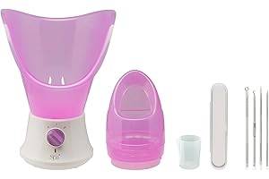 SENSIOHOME Sensio Spa Facial Steamer & Nasal Inhaler with Aromatherapy Pod & 4 Piece Beauty Tools Set, Face Steam Inhale, Deep Clean & Clear Sinuses at Home Spa, Unclogs & Opens Pores, Removes Blackheads