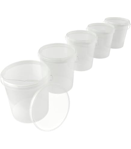 Gierzijia Seau De Rangement Transparent Avec Couvercle Et Poignée - Boîte Ronde En Plastique 2L, Idéal Pour Cuisine, Fêtes Et Bricolage