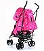 NEW ZETA VOOOM RASPBERRY (DOTS) BUGGY STROLLER PUSHCHAIR WITH LARGE SUN CANOPY HOOD with Rain Cover