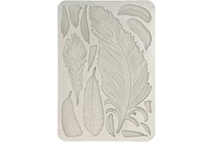 Stamperia - Silicon Mould A5 for Scrapbooking, Bullet Journals and More, Non-Stick Surface, Suitable for Air-Dry Clay, Resin and More, Perfect for Crafts and Gifting (Masquerade, Feathers)
