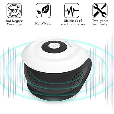 RTANEEY Ultrasonic Pest Répulsif Contrôle électronique Copertura a 360 ° 1 Onda Elettromagnetica 1 Onda Meccanica e 4 Onde Ultrasoniche Suono Surround 3D Souris Répulsif électromagnétique Sonic Rongeurs Ecureuil Souris Rats Insectes - Roaches Araig…