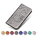 Produktbild KKEIKO Sony Xperia Z5 Compact Hülle, Sony Xperia Z5 Compact Leder Handyhülle Schutzhülle, Schmetterling Muster Stoßsichere Lederhülle Brieftasche Flip Case für Sony Xperia Z5 Compact - Grau