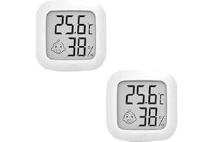 OPPERD 2 Pcs LCD Digital Hygrometer Thermometer, Mini Digital Room Temperature Monitor, Indoor Temperature Humidity Monitor for Bedroom, Car, Baby Room, Warehouse, Cellar, Office