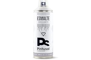 PINTUSOL Esmalte Brillante Blanco en Spray RAL 9010, Acabado Brillo, Resistencia UV Alta Opacidad, Fácil Aplicación, Multisuperficie Madera Metal Plástico, Pintura Profesional Blanca Espray 400ml