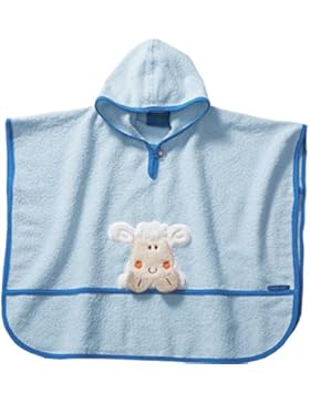 Morgenstern, hochwertiger Frottee - Bade - Poncho aus 100 % Baumwolle, Farbe blau Motiv Schaf, Größe one size...