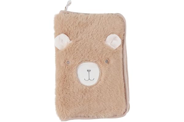 Noukie's – Protège carnet de santé bébé – Orso brodé – Fausse fourrure douce – Idée cadeau naissance - Fermeture éclair et poche plastifiée – Protection Universelle pour Carnet