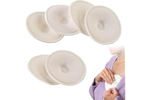 XUZOPIM 6 Pezzi Coppette Assorbilatte Lavabili,Cuscinetti Per L'Allattamento Al Seno In Cotone,Copricapezzoli Per Allattamento Riutilizzabili Lavabili Con Altamente Assorbente Ea Prova Di Perdite