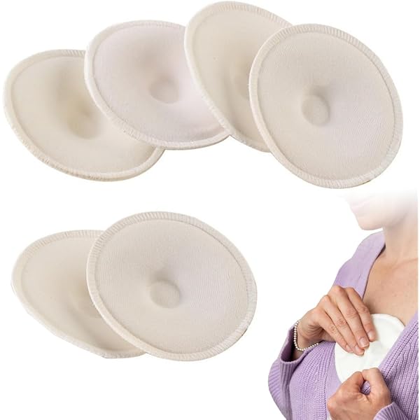 Lot De 6 Coussinets D'Allaitement Lavables En Coton Bio - Face Étanche PUL - Diamètre 11 Cm - Blanc | Réutilisable Et Écologique