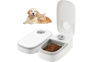 Mineup Futterautomat Katze, 700ML Futterautomat für Katzen, 2 Mahlzeiten Katzenfutter Automat mit 48 Stunden Timer, Automatischer Futterspender für Katze und Hund zum Nassfutter und Trockenfutter
