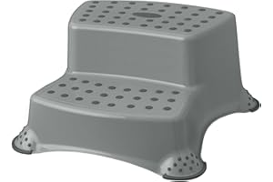 OKT Hocker Trittschemel Tritthocker zweistufig bis 120 kg grau