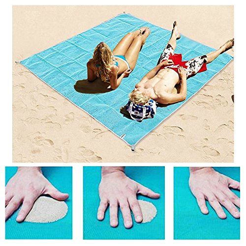 Sand-Frei Matte ,Sand Proof frei Strand Matte Teppich Picknick Decke–Sand, Schmutz & Staub verschwinden! – Schnell trocken, leicht zu reinigen Perfekt für den Strand, Picknick, Camping, Outdoor Events, 200 * 200cm - 2