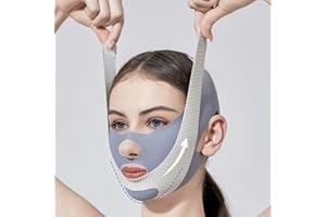 QOMJUFA Gaine visage, Réutilisable Masque En Forme De V, Gaine double menton, adaptée à un usage quotidien -gris