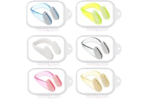 QIYULIN 6 Pack Swimming Nose Clips Soft Silicone Nose Plugs Swim Nose Grip Nose Pegs for Adult Children Water Sports Pool Accessories
